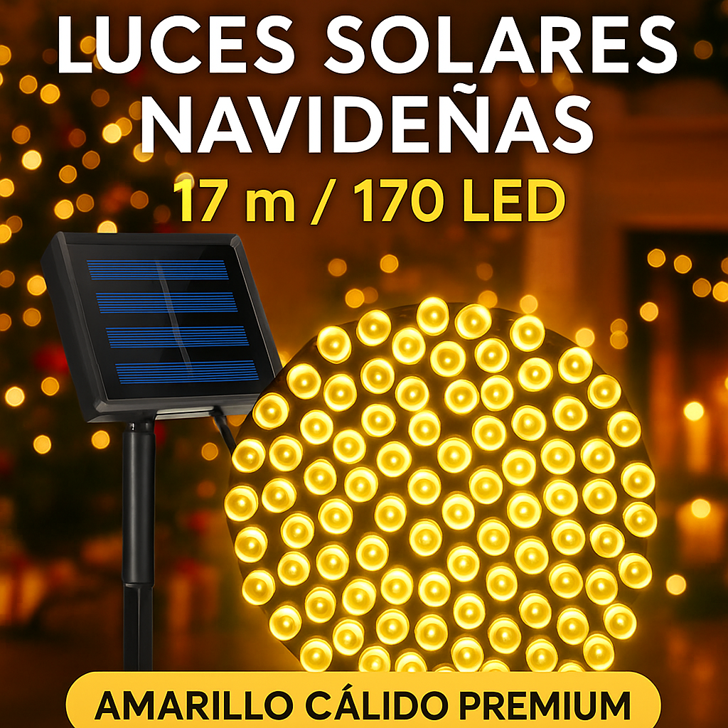 ✨Ilumina tu Navidad con estilo: Luces Solares de 17 m y 170 LED Súper Brillantes 🎄